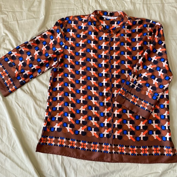 Zara Multicolor Geometric Blouse - Picture 7 of 13